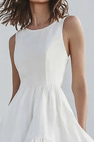 Load image into Gallery viewer, Ivory High-Low A Line Boho Western Wedding Dress