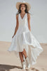 Load image into Gallery viewer, Ivory V-Neck High-Low A Line Boho Western Wedding Dress