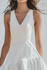 Load image into Gallery viewer, Ivory V-Neck High-Low A Line Boho Western Wedding Dress