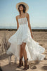 Load image into Gallery viewer, Ivory High-Low Boho Chiffon Western Wedding Dress with Lace
