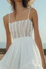 Load image into Gallery viewer, Ivory High-Low Boho Chiffon Western Wedding Dress with Lace