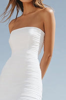 Load image into Gallery viewer, Ivory High-Low Strapless Boho Western Wedding Dress with Ruffles