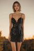 Load image into Gallery viewer, Black Lace Spaghetti Straps Tight Short Cocktail Dress