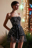 Load image into Gallery viewer, Black Lace Spaghetti Straps Short Prom Dress with Sash