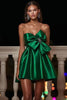 Load image into Gallery viewer, Sparkly Green Sweetheart Satin Short Prom Dress with Bow