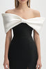 Load image into Gallery viewer, Black and White Strapless Bodycon Short Cocktail Dress with Bow