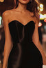Load image into Gallery viewer, Black and White Sweetheart Satin Bodycon Short Cocktail Dress with Ruffles