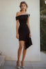 Load image into Gallery viewer, Black Bodycon One Shoulder Short Cocktail Dress