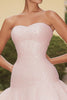 Load image into Gallery viewer, Sparkly Pink Sequins Strapless Short Cocktail Dress with Ruffles