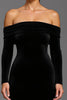 Load image into Gallery viewer, Black Velvet Sheath Off the Shoulder Long Holiday Party Dress