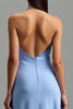 Load image into Gallery viewer, Blue Halter Backless Satin Long Formal Dress