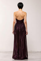 Load image into Gallery viewer, Simple Coffee Strapless Long Sheath Evening Dress