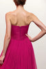 Load image into Gallery viewer, Pink Ruched Strapless Maxi Evening Dress with Slit