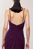 Load image into Gallery viewer, Purple Spaghetti Straps Chiffon A Line Ruched Long Evening Dress with Slit