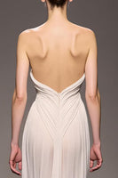 Load image into Gallery viewer, Elegant Ivory Strapless Sheath Ruched Long Evening Dress