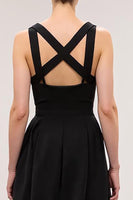 Load image into Gallery viewer, Simple Black Square Neck A Line Long Evening Dress
