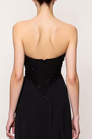 Load image into Gallery viewer, Black Sweetheart Sheath Long Evening Dress with Slit