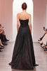 Load image into Gallery viewer, Sparkly Black Strapless A Line Long Evening Dress