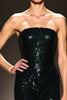 Load image into Gallery viewer, Sparkly Black Sheath Sequins Strapless Maxi Evening Dress