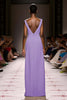 Load image into Gallery viewer, Simple Ivory V-Neck Satin Sheath Backless Long Evening Dress