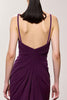 Load image into Gallery viewer, Purple Sheath Chiffon Ruched Long Evening Dress with Slit
