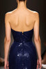 Load image into Gallery viewer, Sparkly Navy Sequin Mermaid Sweetheart Long Evening Dress
