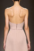 Load image into Gallery viewer, Simple Champagne Satin Strapless Sheath Long Evening Dress with Slit
