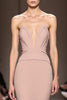 Load image into Gallery viewer, Simple Champagne Backless Strapless Mermaid Long Evening Dress