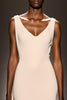 Load image into Gallery viewer, Simple Ivory V-Neck Satin Sheath Backless Long Evening Dress