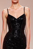 Load image into Gallery viewer, Sparkly Black Sequin Corset Mermaid Long Evening Dress