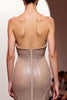 Load image into Gallery viewer, Sparkly Champagne Mermaid Strapless Backless Long Evening Dress