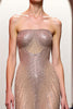 Load image into Gallery viewer, Sparkly Champagne Mermaid Strapless Backless Long Evening Dress