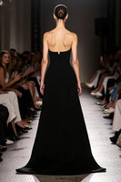 Load image into Gallery viewer, Simple Black Strapless Sheath Evening Dress