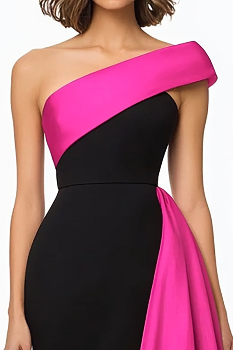 Load image into Gallery viewer, Black and White Satin Mermaid Maxi Evening Dress with Ruffles