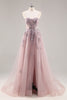 Load image into Gallery viewer, Sparkly Grey Blue Corset Sweetheart Long Prom Dress with Appliques