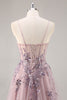 Load image into Gallery viewer, Sparkly Green Corset Sweetheart Long Prom Dress with Appliques