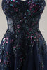 Load image into Gallery viewer, Sparkly Grey Blue Corset Sweetheart Long Prom Dress with Appliques