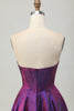 Load image into Gallery viewer, Metallic Dark Purple Sweetheart Short Corset Prom Dress
