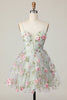 Load image into Gallery viewer, Sage Flower Corset Spaghetti Straps Short Prom Dress