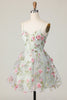 Load image into Gallery viewer, Sage Flower Corset Spaghetti Straps Short Prom Dress