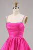 Load image into Gallery viewer, Sparkly Mint Green Ruched Satin Short Prom Dress with Beading