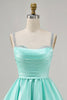 Load image into Gallery viewer, Sparkly Fuchsia Satin Ruched Short Prom Dress with Beading