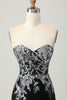 Load image into Gallery viewer, Sparkly Black Silver Sweetheart Tight Short Prom Dress with Sequins