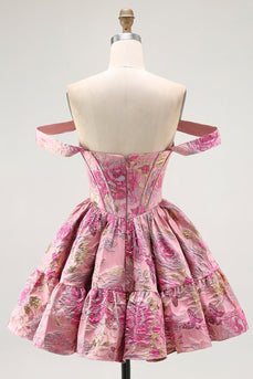 Blush Fluffy A Line Short Corset Prom Dress