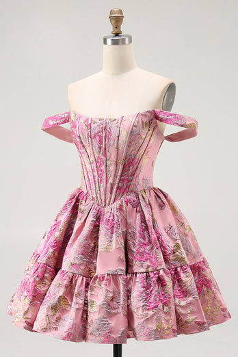 Blush Fluffy A Line Short Corset Prom Dress