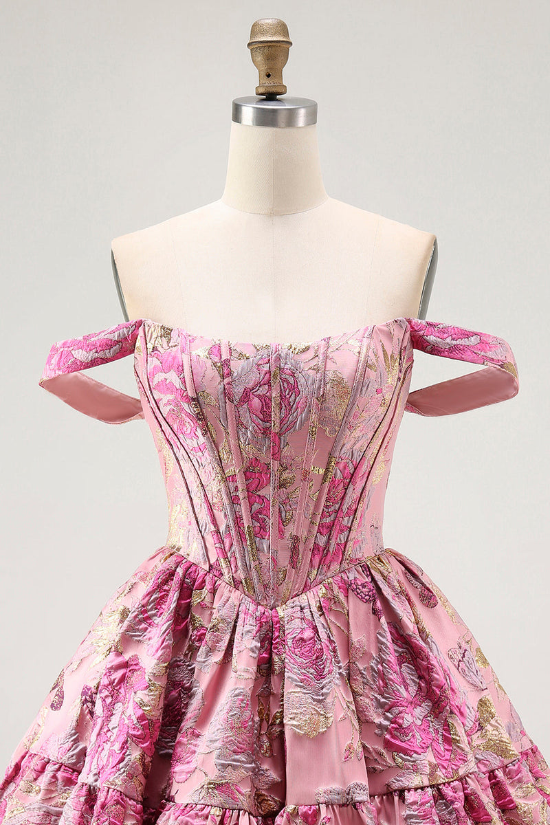 Load image into Gallery viewer, Blush Fluffy A Line Short Corset Prom Dress