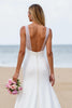 Load image into Gallery viewer, Ivory Satin Mermaid Backless Sweep Train Wedding Dress