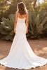 Load image into Gallery viewer, Ivory One Shoulder Satin Mermaid Sweep Train Wedding Dress with Slit