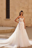 Load image into Gallery viewer, Ivory Sweetheart A Line Corset Sweep Train Wedding Dress with Lace