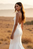 Load image into Gallery viewer, Ivory Halter Mermaid Sweep Train Wedding Dress with Lace